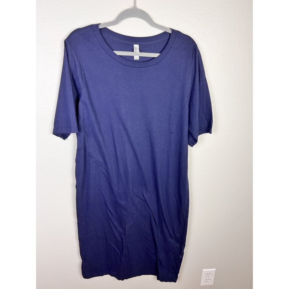 American Apparel Navy Womens XS T Shirt Bodycon‎ Form Fitted Ribbed Dress